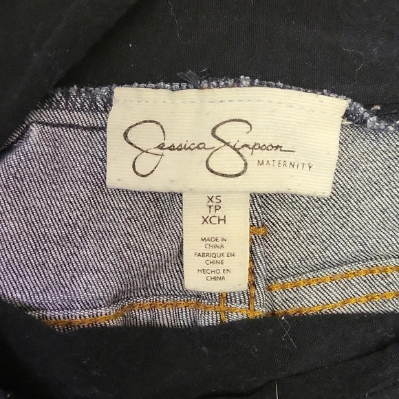 Jessica Simpson Maternity Over The Belly Dark Wash‎ Straight Leg Jeans Size XS - Picture 2 of 10